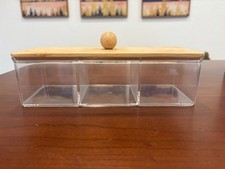 Empty 3-Compartments Precision Beauty Organizer For Cotton Balls, Q-tips, Pads