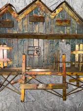 vintage połowa wieku metalowa ściana Dock art