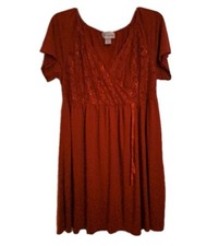 Amoureuse Red Lace Detail Nightgown Size 1X Romantic Sexy 