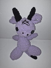 Handmade Purple Crochet Amigurumi Plush Toy Baphomet Demon Goat
