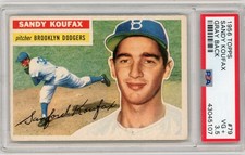 1956 Topps SANDY KOUFAX Gray Back #79 PSA 3.5