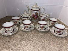 Vintage Floral Porcelain Tea/Coffee Set 17pc. Made in Japan. C-1. NEW IN BOX