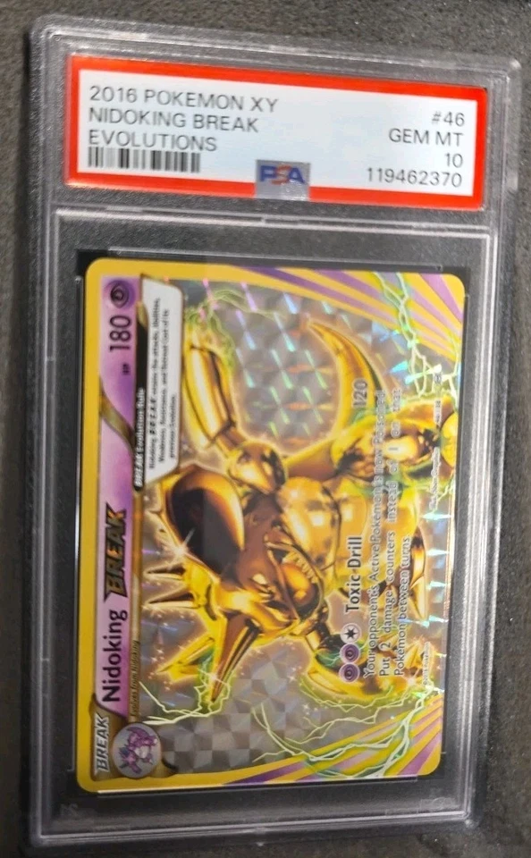 POKEMON CARD NIDOKING BREAK HOLO 46 XY EVOLUTIONS VINTAGE GRADED PSA 10 GEM MINT - Image 2 of 3