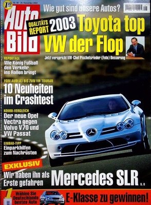 1) Auto Bild 48/2003 - Mercedes SLR McLaren mit 62 - VW Passat Variant V6 TDI Co
