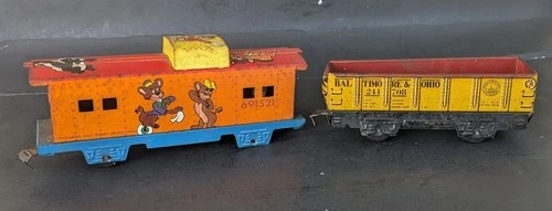 Marx Meteor Walt Disney Caboose Car Wind Up Train + Extra