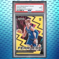 2023 Prizm Draft Picks #7 Grady Dick Fearless Gold Prizm PSA 9
