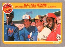 N.L. All-Stars (Darryl Strawberry / Gary Carter /Ozzie Smith) 1985 Fleer #631