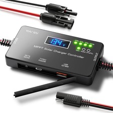 Solar Charge Controller 12V 10A Type-C USB for Solar Panel Gel, AGM LiFePO4
