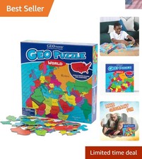 Interactive 68Pc World Map Puzzle for Kids - Perfect Christmas Gift for Ages 6-9