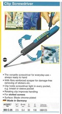Hazet 805c-25 2.5 X 30mm Slotted Screwdriver With Pocket Clip - Made In Germany Hazet 805c-25 2.5 X 30mm Slotted Screwdriver With Pocket Clip - Made In Germany