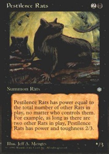4x Pestilence Rats MTG - Ice Age - Light Play
