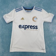 Adidas Express Soccer Club Jersey Youth 9-10Y White Athletic Soccer Shirt