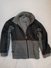 Columbia Boys Jacket Size S 8 Black and Gray Zipper Pockets Fleece Smoke Free