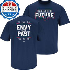 Fear The Future T-Shirt for New England Football Fans (SM-5XL) (Navy Short Sleev