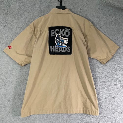 Vintage Ecko Unltd Ecko Heads Patch Shirt Mens XL Short Sleeve Button Up - Picture 7 of 13