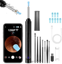 Wireless Ear Wax Removal Kit with Camera, 9 Picks & 8 Tools, Waterproof