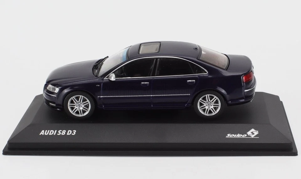 MODELLINO AUTO STATICO SOLIDO AUDI A8 S8 D3 2010 BLU MODELLISMO SCALA 1:43 - Immagine 3 di 4
