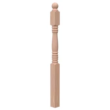 Stair Parts 3500 48 In. X 3 In. X 3 In. Unfinished Red Oak Ball Top Newel Post f