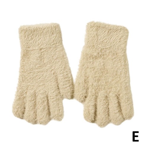 .Mink Velvet Thicken Gloves Fluffy Furry Full Finger Outdoor Gloves Mittens ❁ - Picture 21 of 22