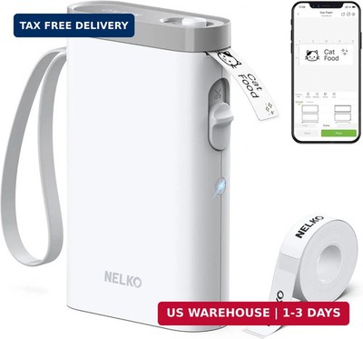 Nelko Label Maker Machine with Tape, P21 Bluetooth Label Printer, Wireless Mini 
