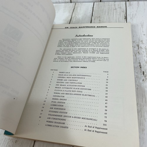 GMC Coaches Repair Maintenance Manual Supplement Service Manual Book 1965 - Picture 5 of 9