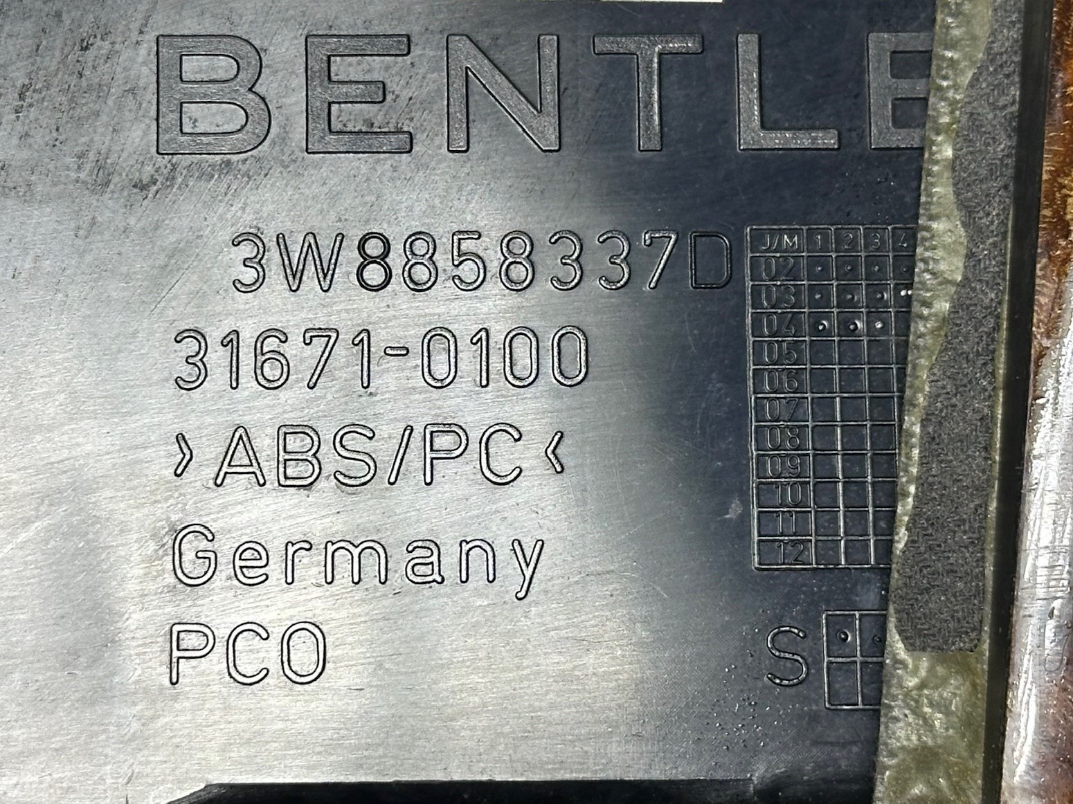 2006-2016 BENTLEY CONTINENTAL CENTER CONSOLE UPPER TRIM PANEL WOOD 3W0863249 OEM