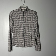 Sigrid Olsen Golf  Tennis Jacket Womens Small Navy White Geometric Full Zip S