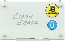 Quartet Whiteboard, Glass Dry Erase Board, Magnetic,30" x 18",1 Dry Erase Marker