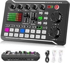 Facmogu F998 Live Sound Card – Podcast & Streaming Audio Mixer