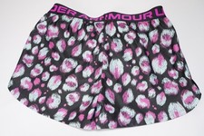 Under Armour Girls UA Play Up Printed Shorts Youth Large YLG Black Pink Blue