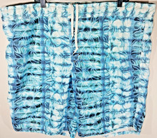 Old Navy Tiger Striped Shorts Swim Trunks Tropical Blue Hibiscus Print Mens XL