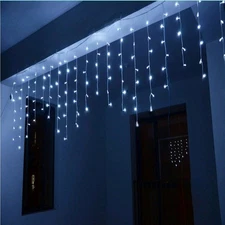 Yolight 13ft 96 LED 8 Mode Curtain String Lights Warm White  Window  Indoor