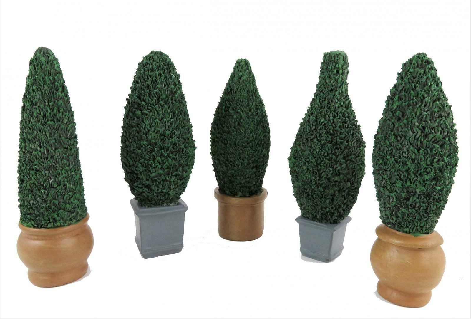 Dolls House Topiary Trees in Pots Set of 5 Tree in Planter Garden Accessory