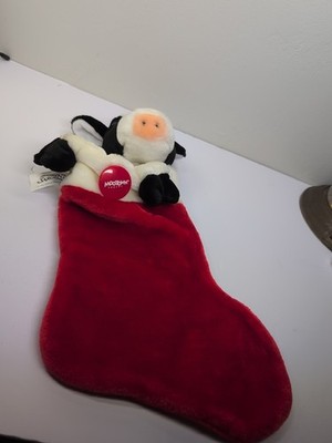 Vintage Cow Christmas Stockings Sargento String Cheese Stuffed Plush 1999  16''