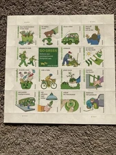 Go Green Sheet Postage lot of 16 Forever Stamps