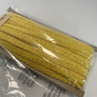 Vintage Conso French Braid Chinese Gimp 1/2'' Trim Lt Gold/Yellow 36 yd Lamp Trim
