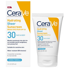 Hydrating Sheer Sunscreen with SPF 30 for Face and Body, Mineral  Chemical Suns