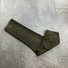 Vintage Wrangler Herren Texas Cord Hose W34 L32 Olive Grün Regular Fit Jeans
