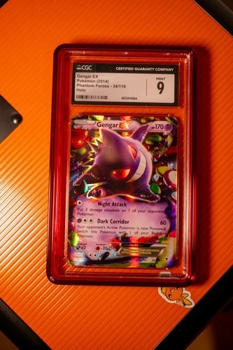 2014 POKEMON XY PHANTOM FORCES #34 GENGAR EX CGC 9 ENGLISH MINT