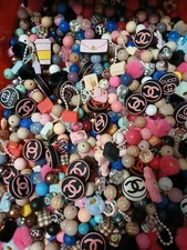 Lot Of 40  Beads With Focals, Beads, For Beadable Pens Grab Bag Designer