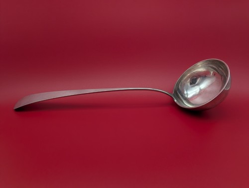 Large European Silver Soup Ladle 14.75" 213 Grams HS Maker Mark Heavy Antique