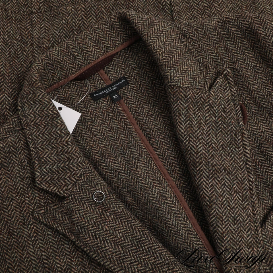 LNWOT Engineered Garments Brown Green Speckle Herringbone Tweed Bedford Jacket M - Image 3 of 4