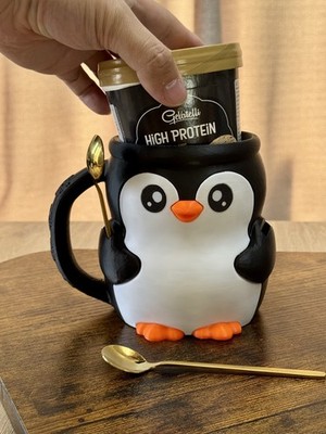 Pinguin Eis Pint und Löffel Halter, versteckte Snackschublade