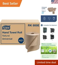 Compostable 100% Recycled Fiber Paper Towels - 6 Rolls of 800ft Each for Hygiene