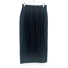 Vintage Black Midi Skirt Womens Size 10 Shimmer Retro Twee Academia USA Made