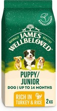 James Wellbeloved Dog Puppy Hypoallergenic Dry Food Turkey and Rice 2kg 6.53 per kilo