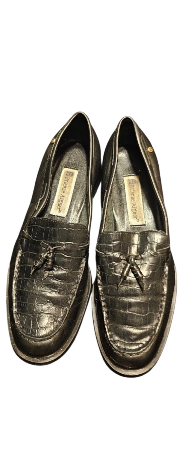 Etienne Aigner Women's Leather Loafers Black 8.5 M