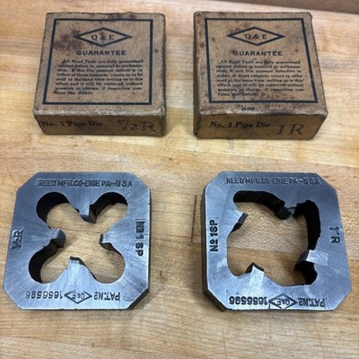 Reed Pipe Threading Dies 1 & 1/2 NPT Die Set w/ Boxes USA
