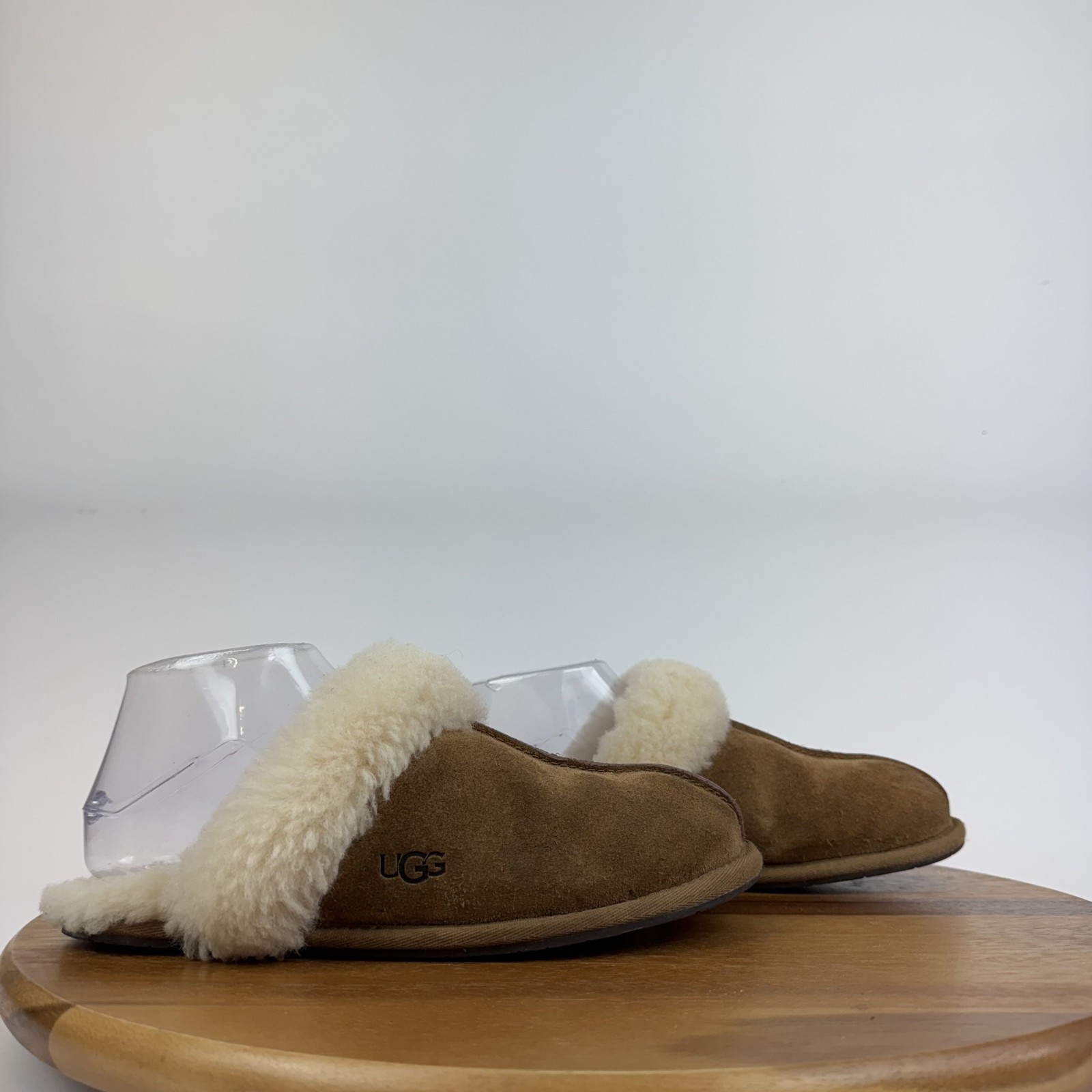 Womens Ugg Coquette Chestnut Shearling Lined Slip On Flat Slippers Shoes Size 7
