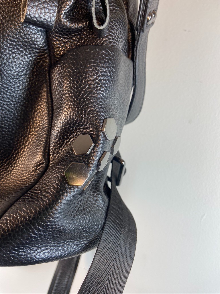 S ZONE BLACK PEBBLE LEATHER WOMENS BACKPACK LARGE 12 X 13 